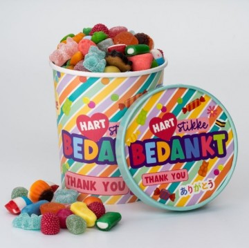 Candy bucket hart stikke bedankt