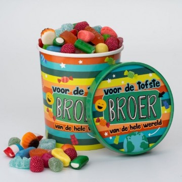 Candy bucket voor de tofste broer van de hele wereld