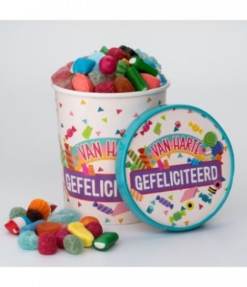 Candybucket gefeliciteerdsfeer 0