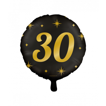 Folie ballon 30 jaar goud zwart