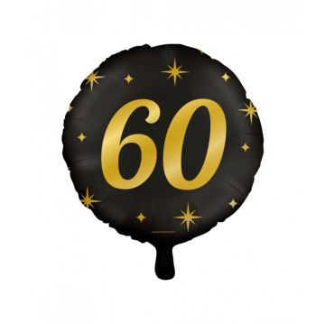 Folie ballon 60 jaar goud zwart