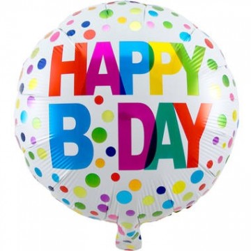 Folieballon hbd stippen 0