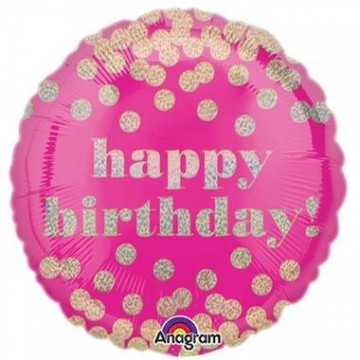 Hbd rose en gouden stippen 0